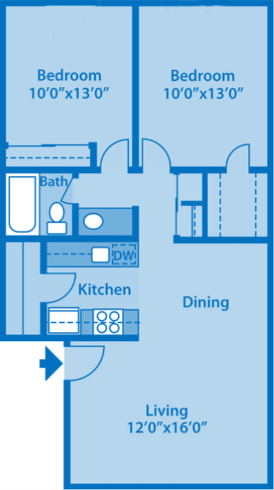 The Springs 2 Bedroom Floor Plan